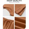 image:imageANRABESS Womens Lounge Sets 2 Piece Outfits 2026 Summer Casual Short Sleeve Sweatsuits Matching Tracksuits Wide Leg Pant SetRust