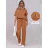 image:imageANRABESS Womens Lounge Sets 2 Piece Outfits 2026 Summer Casual Short Sleeve Sweatsuits Matching Tracksuits Wide Leg Pant SetRust