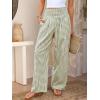 image:imageANRABESS Womens Palazzo Pants Striped amp Gingham Lounge amp Casual Cute Pajama Pants Wide Leg High Waisted PocketsArmy Green White Plaid