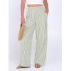 image:imageANRABESS Womens Palazzo Pants Striped amp Gingham Lounge amp Casual Cute Pajama Pants Wide Leg High Waisted PocketsArmy Green White Stripe