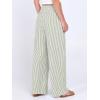 image:imageANRABESS Womens Palazzo Pants Striped amp Gingham Lounge amp Casual Cute Pajama Pants Wide Leg High Waisted PocketsArmy Green White Stripe