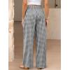 image:imageANRABESS Womens Palazzo Pants Striped amp Gingham Lounge amp Casual Cute Pajama Pants Wide Leg High Waisted PocketsBlack White Plaid
