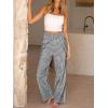 image:imageANRABESS Womens Palazzo Pants Striped amp Gingham Lounge amp Casual Cute Pajama Pants Wide Leg High Waisted PocketsBlack White Plaid