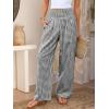 image:imageANRABESS Womens Palazzo Pants Striped amp Gingham Lounge amp Casual Cute Pajama Pants Wide Leg High Waisted PocketsBlack White Plaid