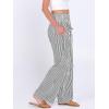 image:imageANRABESS Womens Palazzo Pants Striped amp Gingham Lounge amp Casual Cute Pajama Pants Wide Leg High Waisted PocketsBlack White Stripe