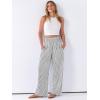 image:imageANRABESS Womens Palazzo Pants Striped amp Gingham Lounge amp Casual Cute Pajama Pants Wide Leg High Waisted PocketsBlack White Stripe