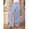 image:imageANRABESS Womens Palazzo Pants Striped amp Gingham Lounge amp Casual Cute Pajama Pants Wide Leg High Waisted PocketsBlue White Plaid