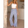 image:imageANRABESS Womens Palazzo Pants Striped amp Gingham Lounge amp Casual Cute Pajama Pants Wide Leg High Waisted PocketsBlue White Plaid