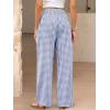 image:imageANRABESS Womens Palazzo Pants Striped amp Gingham Lounge amp Casual Cute Pajama Pants Wide Leg High Waisted PocketsBlue White Plaid
