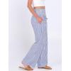 image:imageANRABESS Womens Palazzo Pants Striped amp Gingham Lounge amp Casual Cute Pajama Pants Wide Leg High Waisted PocketsBlue White Stripe