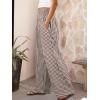 image:imageANRABESS Womens Palazzo Pants Striped amp Gingham Lounge amp Casual Cute Pajama Pants Wide Leg High Waisted PocketsBrown White Plaid