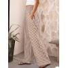 image:imageANRABESS Womens Palazzo Pants Striped amp Gingham Lounge amp Casual Cute Pajama Pants Wide Leg High Waisted PocketsLight Brown White Plaid