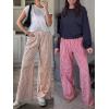 image:imageANRABESS Womens Palazzo Pants Striped amp Gingham Lounge amp Casual Cute Pajama Pants Wide Leg High Waisted PocketsLight Brown White Plaid