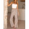 image:imageANRABESS Womens Palazzo Pants Striped amp Gingham Lounge amp Casual Cute Pajama Pants Wide Leg High Waisted PocketsLight Brown White Plaid