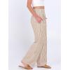 image:imageANRABESS Womens Palazzo Pants Striped amp Gingham Lounge amp Casual Cute Pajama Pants Wide Leg High Waisted PocketsLight Brown White Stripe