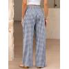 image:imageANRABESS Womens Palazzo Pants Striped amp Gingham Lounge amp Casual Cute Pajama Pants Wide Leg High Waisted PocketsNavy Blue White Plaid