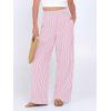 image:imageANRABESS Womens Palazzo Pants Striped amp Gingham Lounge amp Casual Cute Pajama Pants Wide Leg High Waisted PocketsPink White Stripe