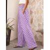 image:imageANRABESS Womens Palazzo Pants Striped amp Gingham Lounge amp Casual Cute Pajama Pants Wide Leg High Waisted PocketsPurple White Plaid