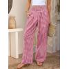 image:imageANRABESS Womens Palazzo Pants Striped amp Gingham Lounge amp Casual Cute Pajama Pants Wide Leg High Waisted PocketsRed White Plaid