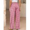 image:imageANRABESS Womens Palazzo Pants Striped amp Gingham Lounge amp Casual Cute Pajama Pants Wide Leg High Waisted PocketsRed White Plaid