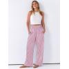 image:imageANRABESS Womens Palazzo Pants Striped amp Gingham Lounge amp Casual Cute Pajama Pants Wide Leg High Waisted PocketsRed White Stripe