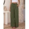 image:imageANRABESS Womens Palazzo Pants Wide Leg Flowy Drawstring High Waisted Casual Trousers 2026 Summer Beach Vacation ClothesArmy Green