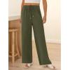 image:imageANRABESS Womens Palazzo Pants Wide Leg Flowy Drawstring High Waisted Casual Trousers 2026 Summer Beach Vacation ClothesArmy Green