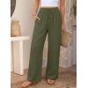 image:imageANRABESS Womens Palazzo Pants Wide Leg Flowy Drawstring High Waisted Casual Trousers 2026 Summer Beach Vacation ClothesArmy Green
