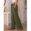 image:imageANRABESS Womens Palazzo Pants Wide Leg Flowy Drawstring High Waisted Casual Trousers 2026 Summer Beach Vacation ClothesArmy Green