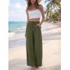 image:imageANRABESS Womens Palazzo Pants Wide Leg Flowy Drawstring High Waisted Casual Trousers 2026 Summer Beach Vacation ClothesArmy Green