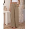 image:imageANRABESS Womens Palazzo Pants Wide Leg Flowy Drawstring High Waisted Casual Trousers 2026 Summer Beach Vacation ClothesKhaki