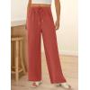 image:imageANRABESS Womens Palazzo Pants Wide Leg Flowy Drawstring High Waisted Casual Trousers 2026 Summer Beach Vacation ClothesOrange Red
