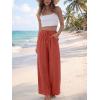 image:imageANRABESS Womens Palazzo Pants Wide Leg Flowy Drawstring High Waisted Casual Trousers 2026 Summer Beach Vacation ClothesOrange Red