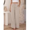 image:imageANRABESS Womens Palazzo Pants Wide Leg Flowy Drawstring High Waisted Casual Trousers 2026 Summer Beach Vacation ClothesParchment