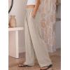 image:imageANRABESS Womens Palazzo Pants Wide Leg Flowy Drawstring High Waisted Casual Trousers 2026 Summer Beach Vacation ClothesParchment