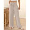 image:imageANRABESS Womens Palazzo Pants Wide Leg Flowy Drawstring High Waisted Casual Trousers 2026 Summer Beach Vacation ClothesParchment