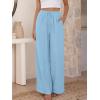 image:imageANRABESS Womens Palazzo Pants Wide Leg Flowy Drawstring High Waisted Casual Trousers 2026 Summer Beach Vacation ClothesSky Blue