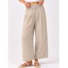 image:imageANRABESS Womens Pants Wide Leg High Waisted Palazzo Pants Summer Flowy Beach Lounge Casual Trousers with PocketsAlmond