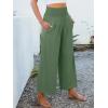 image:imageANRABESS Womens Pants Wide Leg High Waisted Palazzo Pants Summer Flowy Beach Lounge Casual Trousers with PocketsArmy Green