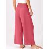 image:imageANRABESS Womens Pants Wide Leg High Waisted Palazzo Pants Summer Flowy Beach Lounge Casual Trousers with PocketsCoral