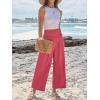 image:imageANRABESS Womens Pants Wide Leg High Waisted Palazzo Pants Summer Flowy Beach Lounge Casual Trousers with PocketsCoral