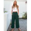 image:imageANRABESS Womens Pants Wide Leg High Waisted Palazzo Pants Summer Flowy Beach Lounge Casual Trousers with PocketsDark Green