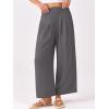 image:imageANRABESS Womens Pants Wide Leg High Waisted Palazzo Pants Summer Flowy Beach Lounge Casual Trousers with PocketsDark Grey