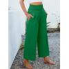 image:imageANRABESS Womens Pants Wide Leg High Waisted Palazzo Pants Summer Flowy Beach Lounge Casual Trousers with PocketsGreen