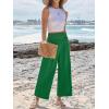 image:imageANRABESS Womens Pants Wide Leg High Waisted Palazzo Pants Summer Flowy Beach Lounge Casual Trousers with PocketsGreen