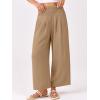 image:imageANRABESS Womens Pants Wide Leg High Waisted Palazzo Pants Summer Flowy Beach Lounge Casual Trousers with PocketsLight Brown Khaki