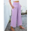image:imageANRABESS Womens Pants Wide Leg High Waisted Palazzo Pants Summer Flowy Beach Lounge Casual Trousers with PocketsLight Purple