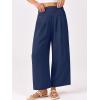 image:imageANRABESS Womens Pants Wide Leg High Waisted Palazzo Pants Summer Flowy Beach Lounge Casual Trousers with PocketsNavy Blue