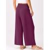 image:imageANRABESS Womens Pants Wide Leg High Waisted Palazzo Pants Summer Flowy Beach Lounge Casual Trousers with PocketsPurple Red