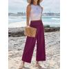 image:imageANRABESS Womens Pants Wide Leg High Waisted Palazzo Pants Summer Flowy Beach Lounge Casual Trousers with PocketsPurple Red